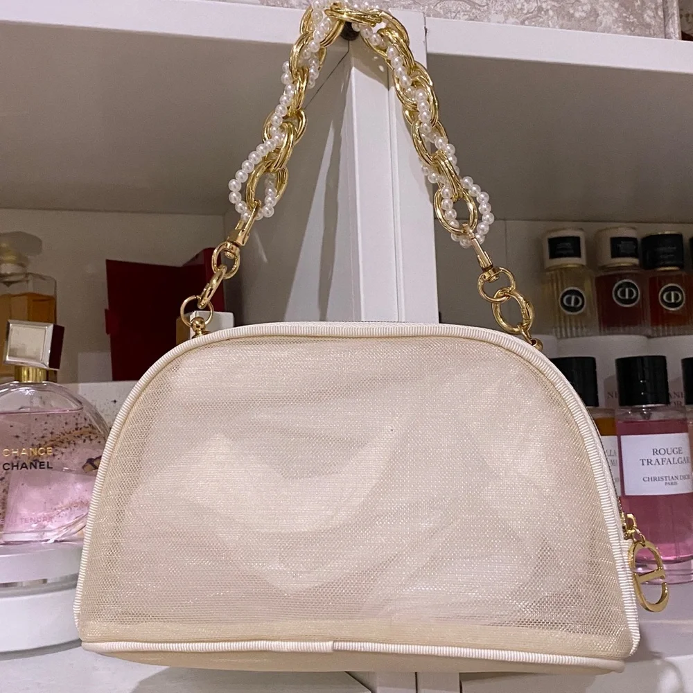Dior Beauty Embroidered Cream Handbag